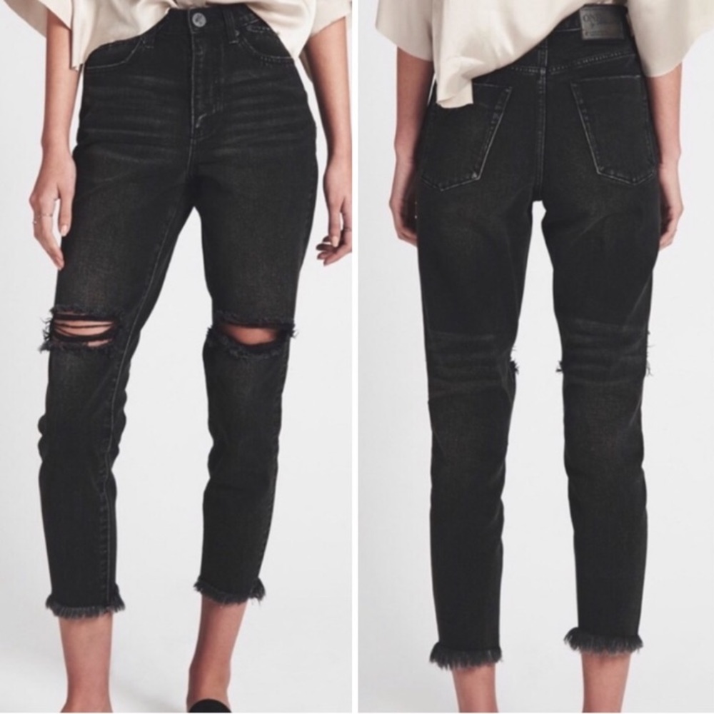 NWT One Teaspoon Mom Fit Black Jeans, size 26